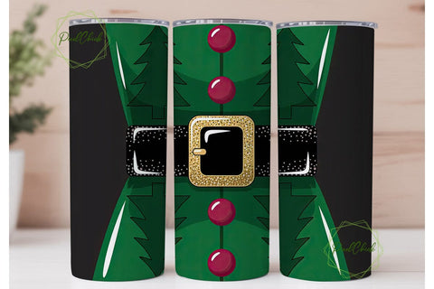 Christmas Elf Costume 20oz Tumbler Wrap Sublimation PixelChick 