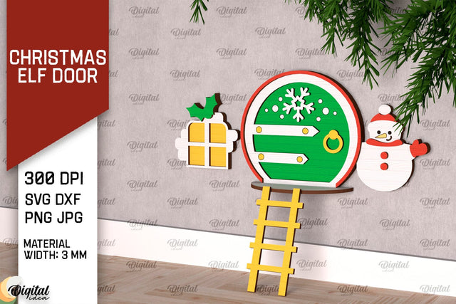Christmas Elf Door Laser Cut Design. Wooden Elf Door SVG SVG Evgenyia Guschina 
