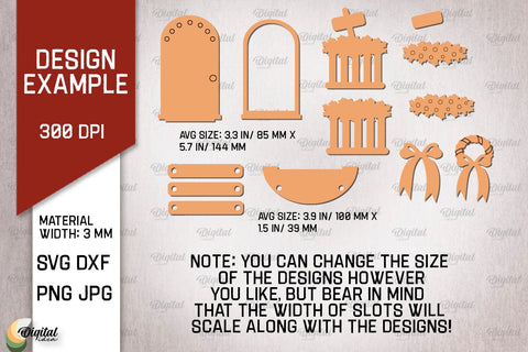 Christmas Elf Doors Laser Cut Bundle. Wooden Elf Doors SVG SVG Evgenyia Guschina 