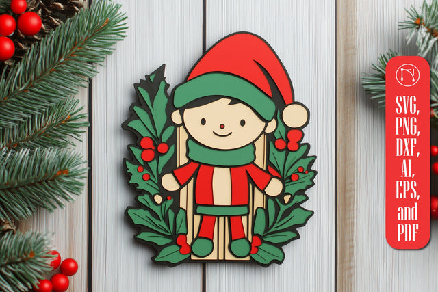 Christmas Elf Doors Laser Cut SVG SVG MD JOYNAL ABDIN 
