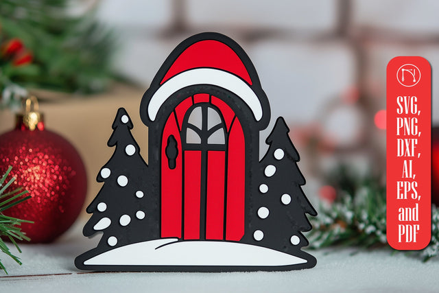 Christmas Elf Doors Laser Cut SVG SVG MD JOYNAL ABDIN 