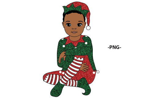 Christmas Elf Kid Clipart with Red and Green Outfit in SVG PNG JPG PDF DXF AI EPS Formats for Sublimation Printing Cricut and Holiday Crafts SVG 1uniqueminute 