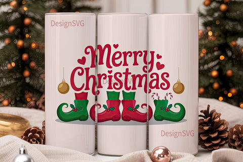 Christmas Elf Shoes 20oz Tumbler Wrap Sublimation DesignSVG 