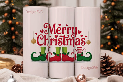 Christmas Elf Shoes 20oz Tumbler Wrap Sublimation DesignSVG 