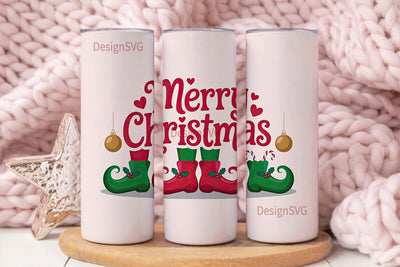 Christmas Elf Shoes 20oz Tumbler Wrap Sublimation DesignSVG 