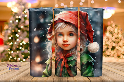 Christmas Elf Tumbler Wrap 20 oz | 20 oz Skinny Tumbler Wrap Sublimation Christmas Design Sublimation Sublimatiz Designs 