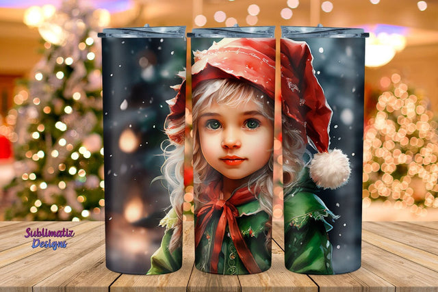 Christmas Elf Tumbler Wrap 20 oz | 20 oz Skinny Tumbler Wrap Sublimation Christmas Design Sublimation Sublimatiz Designs 