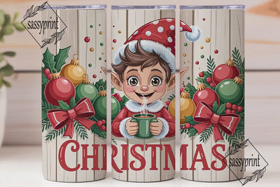 Christmas Elf Tumbler Wrap PNG Sublimation sassyprint 