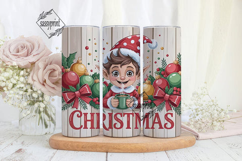 Christmas Elf Tumbler Wrap PNG Sublimation sassyprint 