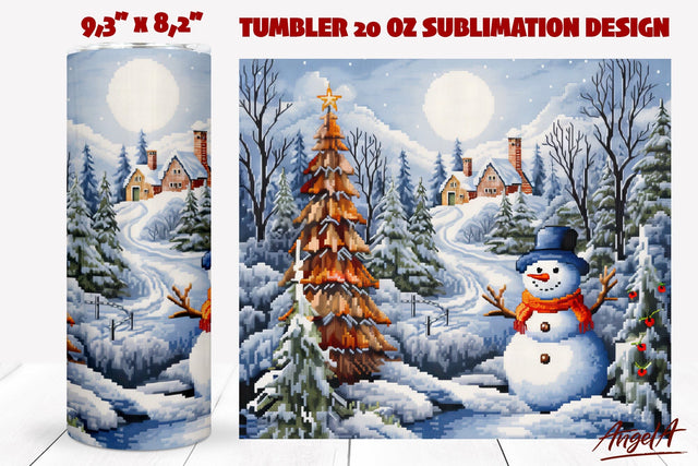 Christmas embroidery tumbler sublimation / snowman tumbler Sublimation Angelina Semenova 