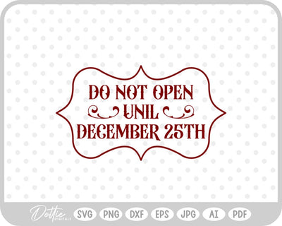 Christmas Eve Box Sticker Name SVG DottieDigitals 