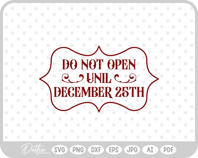 Christmas Eve Box Sticker Name SVG DottieDigitals 