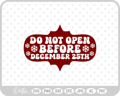Christmas Eve Box Sticker Name SVG DottieDigitals 