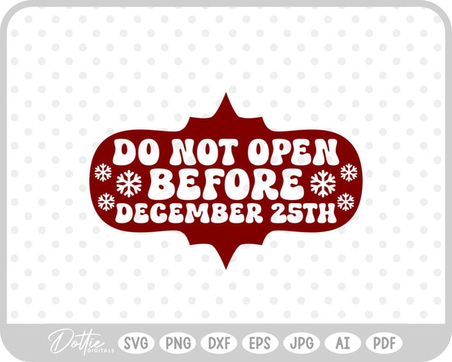 Christmas Eve Box Sticker Name SVG DottieDigitals 