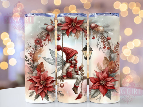 Christmas Fairy, 20oz Tumbler, PNG Sublimation, Holiday Decor, Enchanted Christmas, Fairy Lover Gift, Magical Drinkware, Tumbler Wrap Sublimation SvggirlplusArt 