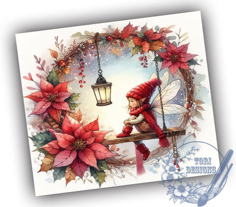 Christmas Fairy, 20oz Tumbler, PNG Sublimation, Holiday Decor, Enchanted Christmas, Fairy Lover Gift, Magical Drinkware, Tumbler Wrap Sublimation ToriDesigns 