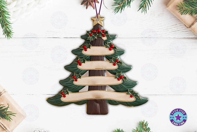 Christmas Family ornament Decoration, Family name Plate, Christmas Graphics SVG FiveStarCrafting 