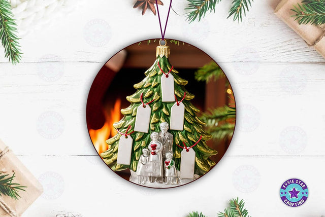 Christmas Family ornament Decoration, Family name Plate, Christmas Graphics SVG FiveStarCrafting 
