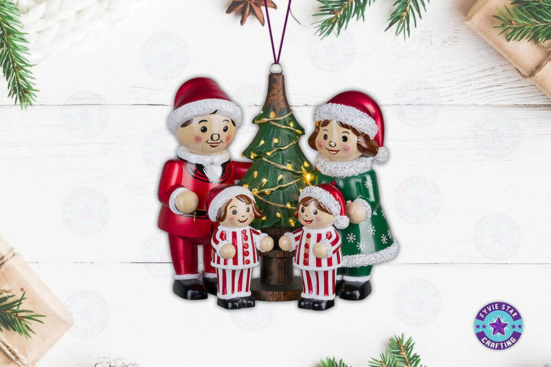 Christmas Family ornament Decoration, Family name Plate, Christmas Graphics SVG FiveStarCrafting 