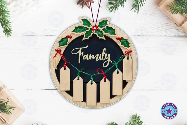 Christmas Family ornament Decoration, Family name Plate, Christmas Graphics SVG FiveStarCrafting 