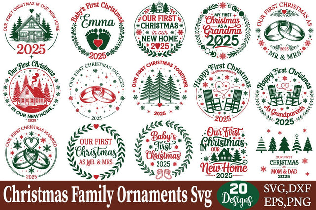 Christmas Family ornaments Svg Bundle/20 designs SVG designmaster24 