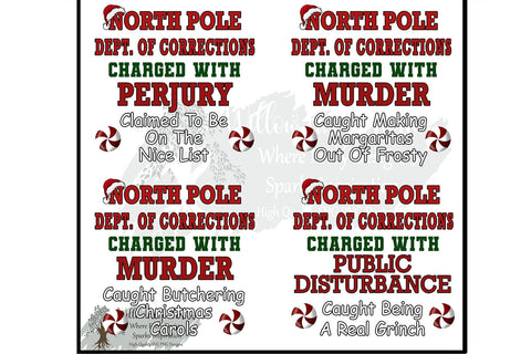 Christmas Family Shirt Design Bundle North Pole Dept. of Corrections Funny Christmas Crimes Theme Family Christmas funny matching shirt png Sublimation Willow Paige Farms 