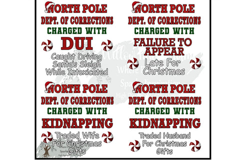 Christmas Family Shirt Design Bundle North Pole Dept. of Corrections Funny Christmas Crimes Theme Family Christmas funny matching shirt png Sublimation Willow Paige Farms 