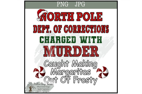 Christmas Family Shirt Design Bundle North Pole Dept. of Corrections Funny Christmas Crimes Theme Family Christmas funny matching shirt png Sublimation Willow Paige Farms 