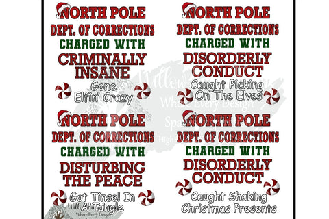 Christmas Family Shirt Design Bundle North Pole Dept. of Corrections Funny Christmas Crimes Theme Family Christmas funny matching shirt png Sublimation Willow Paige Farms 