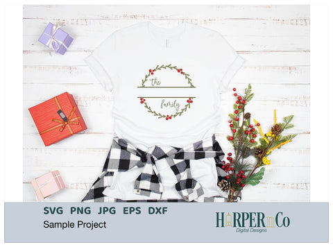 Christmas Family Wreath SVG PNG Cut EPS File SVG HarperNCo 