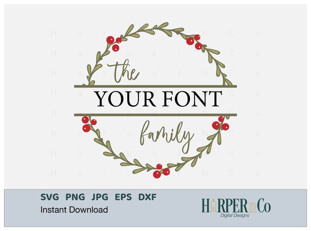 Christmas Family Wreath SVG PNG Cut EPS File SVG HarperNCo 