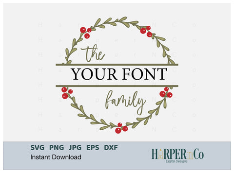 Christmas Family Wreath SVG PNG Cut EPS File SVG HarperNCo 
