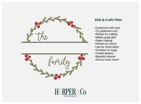 Christmas Family Wreath SVG PNG Cut EPS File SVG HarperNCo 