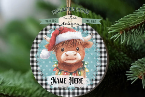 Christmas Farm Animals Ornament Designs PNG File | Add Name Sublimation Ewe-N-Me Designs 