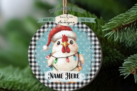 Christmas Farm Animals Ornament Designs PNG File | Add Name Sublimation Ewe-N-Me Designs 