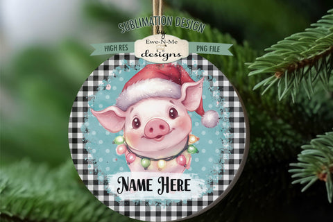 Christmas Farm Animals Ornament Designs PNG File | Add Name Sublimation Ewe-N-Me Designs 