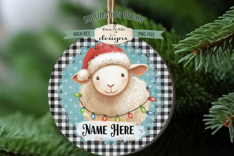 Christmas Farm Animals Ornament Designs PNG File | Add Name Sublimation Ewe-N-Me Designs 