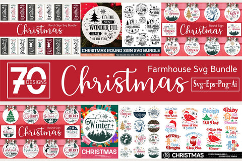 Christmas Farmhouse Svg Bundle/70 Designs SVG designmaster24 
