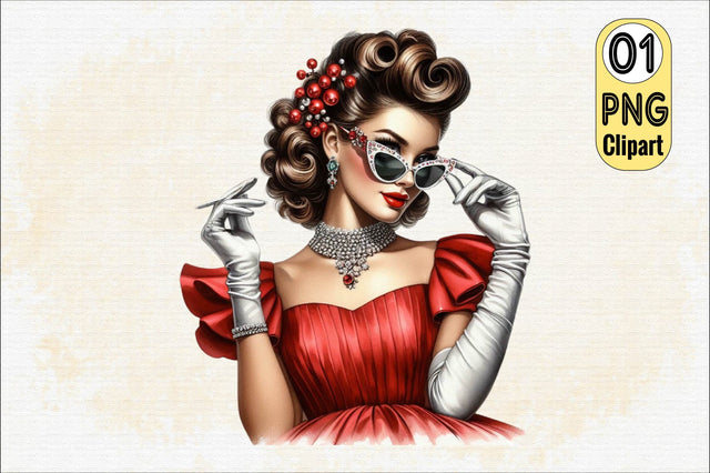 Christmas Fashion Girl Sublimation Clipart Sublimation SVGArt 