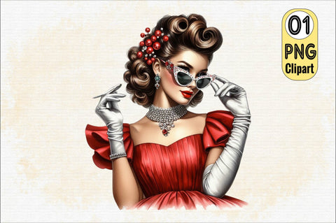 Christmas Fashion Girl Sublimation Clipart Sublimation SVGArt 