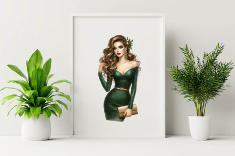 Christmas Fashion Girl Sublimation Clipart Sublimation SVGArt 