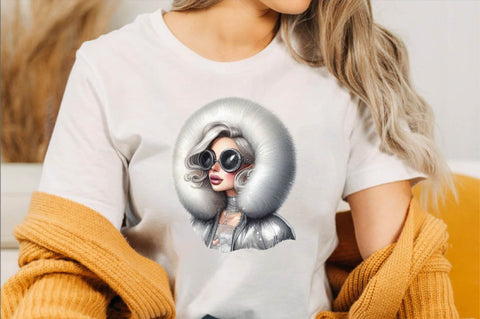 Christmas Fashion Girl Sublimation Clipart Sublimation SVGArt 