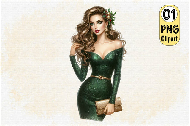 Christmas Fashion Girl Sublimation Clipart Sublimation SVGArt 