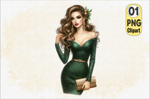 Christmas Fashion Girl Sublimation Clipart Sublimation SVGArt 