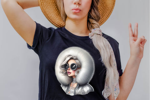 Christmas Fashion Girl Sublimation Clipart Sublimation SVGArt 