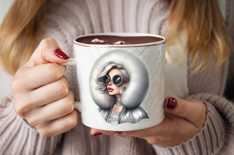 Christmas Fashion Girl Sublimation Clipart Sublimation SVGArt 