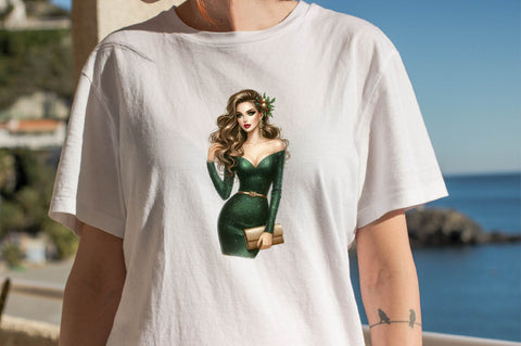 Christmas Fashion Girl Sublimation Clipart Sublimation SVGArt 