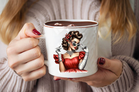 Christmas Fashion Girl Sublimation Clipart Sublimation SVGArt 