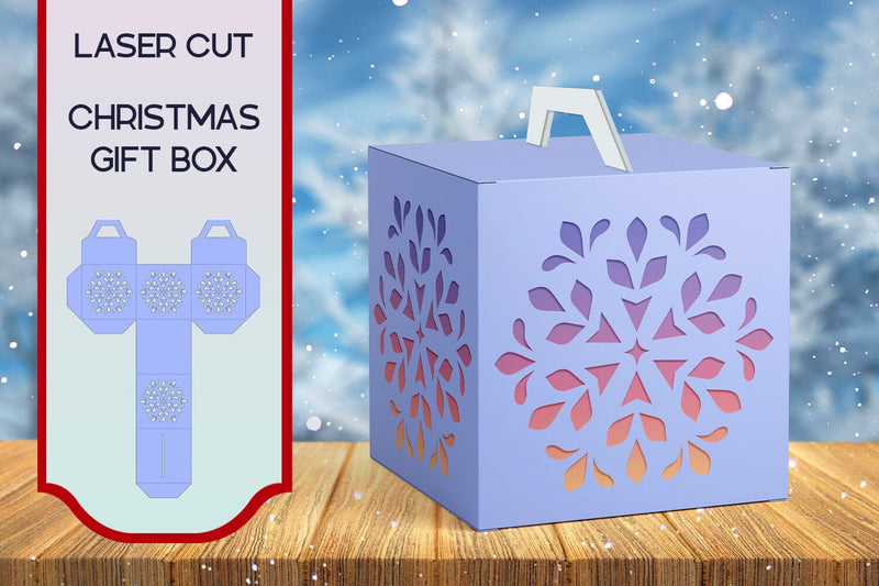 Christmas favor box svg, Gift box with snowflake ornament SVG AnastasiyaArtDesign 