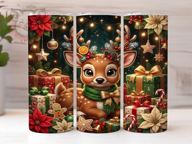 Christmas Fawn 20oz Tumbler, Christmas Fawn, Fawn Tumbler, Christmas Fawn PNG, Fawn Tumbler PNG, Baby Deer Tumbler, Winter Fawn PNG, Cute Fawn Tumbler Sublimation Lara' s Designs 